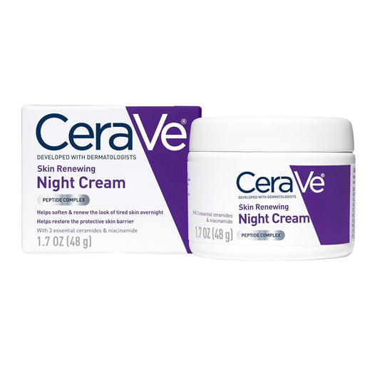 Skin Renewing Night Cream | Niacinamide, Peptide Complex, and Hyaluronic Acid Moisturizer for Face | 1.7 Ounce, Packaging May Vary